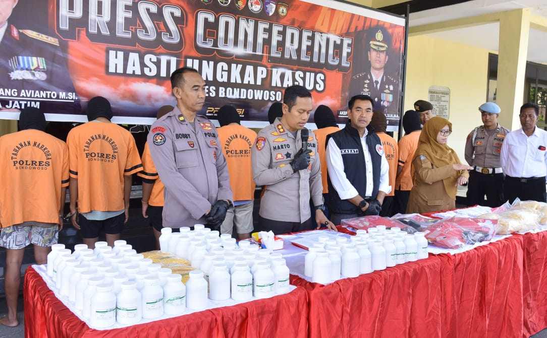 Dua Pekan Operasi Tumpas Narkoba, Polres Bondowoso Tangkap 11 Pengedar Narkotika dan Okerbaya