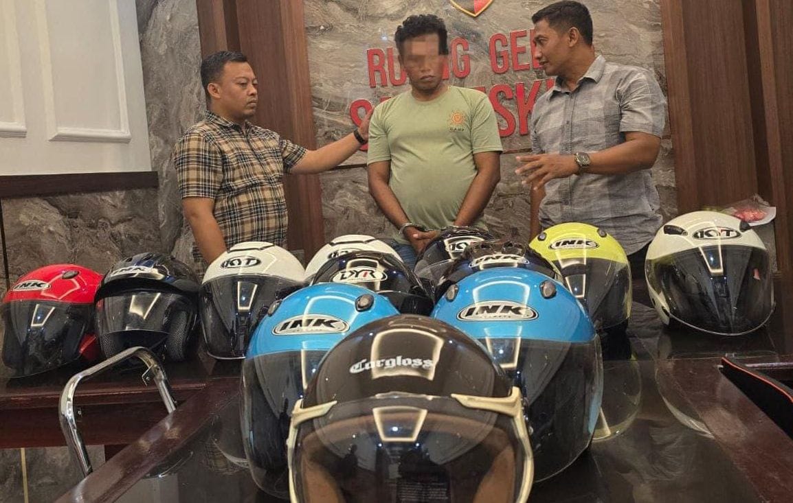 Viral di Medsos, Pencuri Helm Resahkan Warga Situbondo Ditangkap Polisi