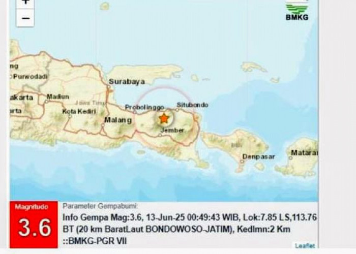 Gempa Magnitudo 3,6 Guncang Bondowoso,  Satu Rumah di  Situbondo Rusak Ringan