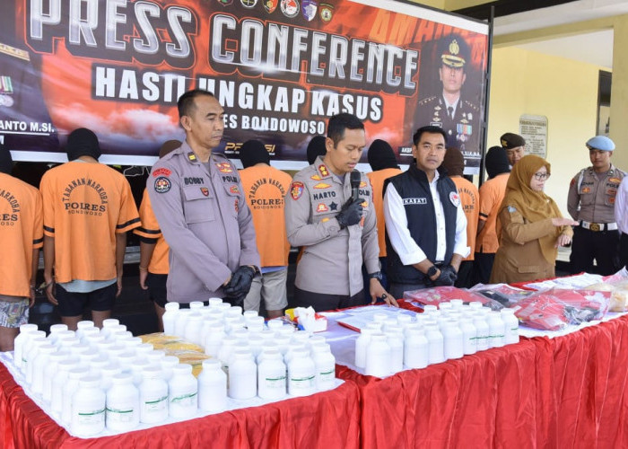 Dua Pekan Operasi Tumpas Narkoba, Polres Bondowoso Tangkap 11 Pengedar Narkotika dan Okerbaya