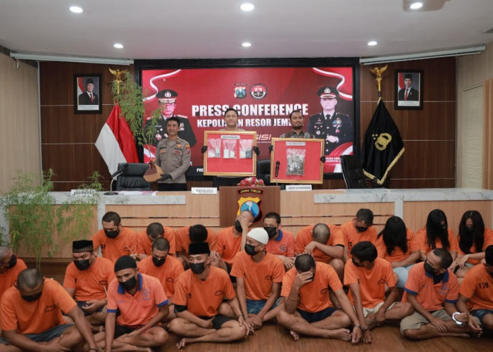 Polres Jember Amankan 27 Tersangka Kasus Narkoba, Sepasang Pasutri Turut Diciduk
