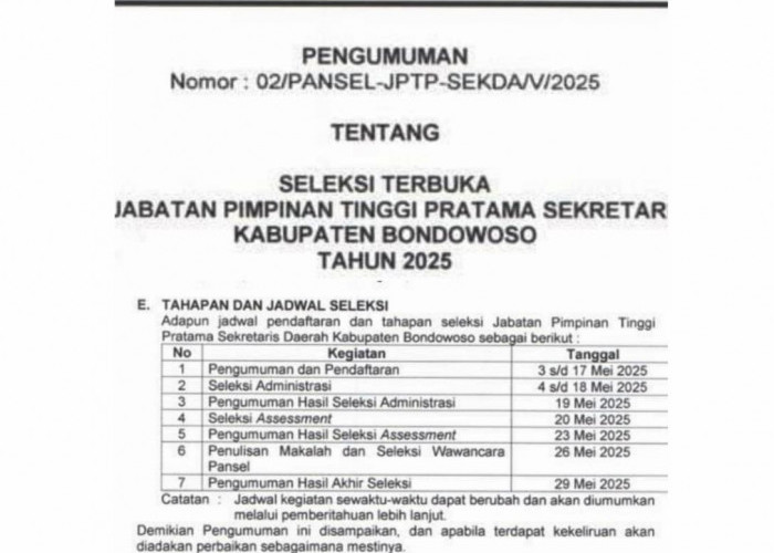 Hingga Hari Kedelapan, Belum Ada Pejabat Daftar Open Bidding Sekda Bondowoso